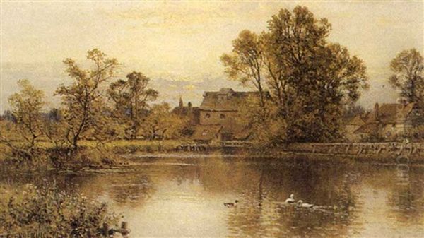 The Mill Pond Oil Painting by Alfred Augustus Glendening Sr.