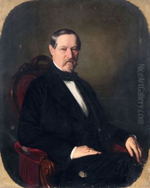 Bildnis Eines Im Sessel Sitzenden Herren Oil Painting by Albert Philipp Gliemann