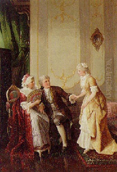 Reciting Poetry Oil Painting by Henry Gillard Glindoni