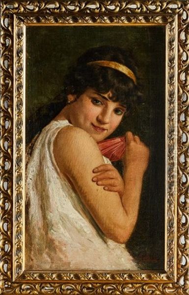 Ritratto Di Fanciulla Oil Painting by Achille Glisenti