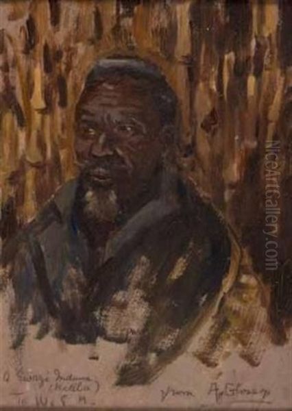 A Swazi Induna (kettla) Oil Painting by Allerley Glossop