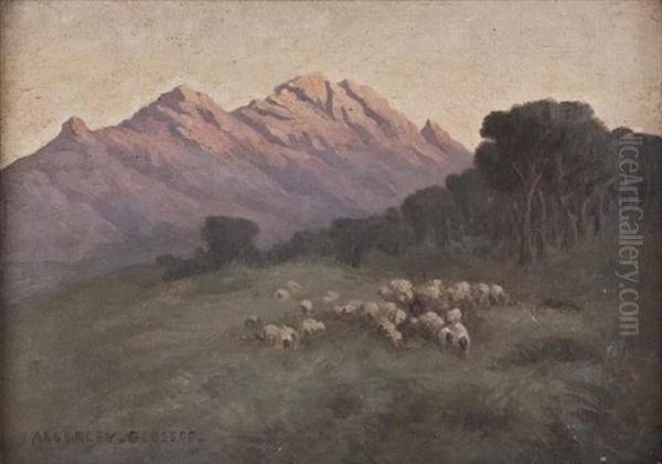 A Flock Of Sheep Oil Painting by Allerley Glossop
