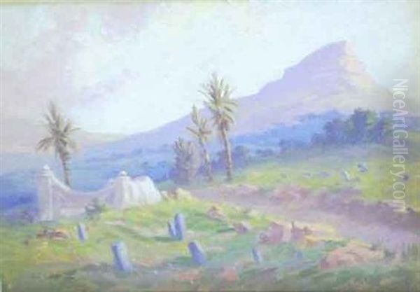 Old Malay Cemetery, Signal Hill Oil Painting by Allerley Glossop