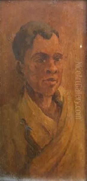 Portrait Of A Young African Boy Oil Painting by Allerley Glossop