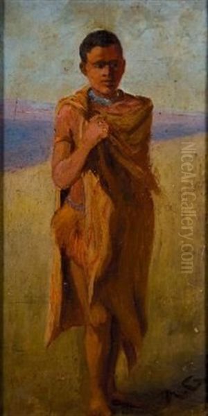 Mosutu Girl Oil Painting by Allerley Glossop