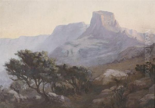 The Sentinel, Drakensberg Oil Painting by Allerley Glossop