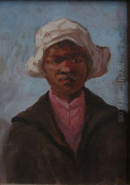 A Man With A White Hat Oil Painting by Allerley Glossop