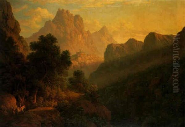 Between Naples And Salerno Oil Painting by John Glover