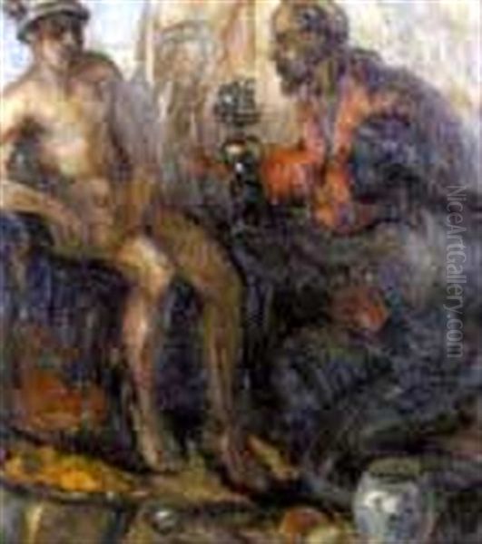 Hermes Und Kaufmann Oil Painting by Wilfred Glud