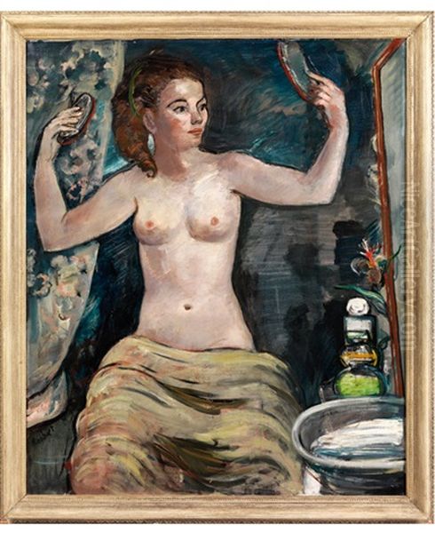 Nach Dem Bade Oil Painting by Bernard Gobiet