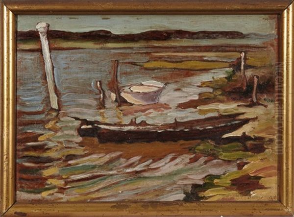 Lac De Souston Oil Painting by Henri Godbarge
