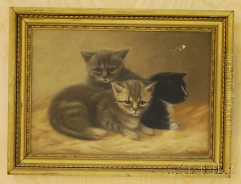 Kittens Oil Painting by Irving Lewis Bacon