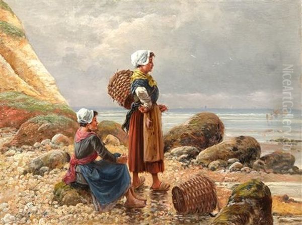 Fisherwomen Oil Painting by Emile Godchaux