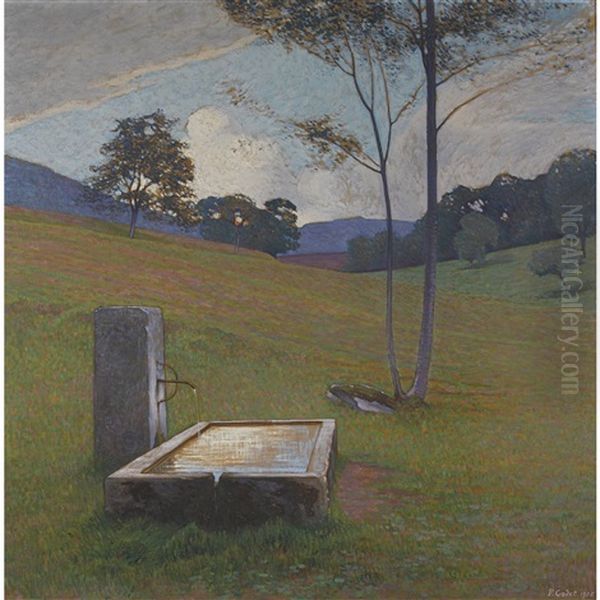 La Fontaine Oil Painting by Pierre-Philippe Godet