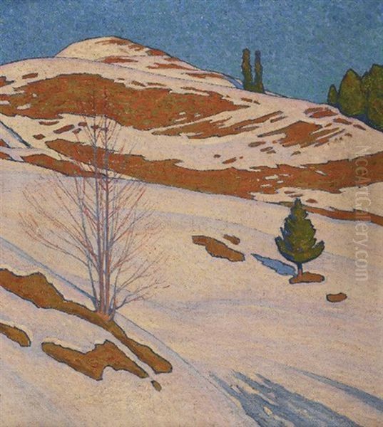 Dernieres Neiges Oil Painting by Pierre-Philippe Godet