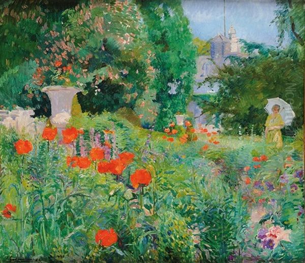 Femmes Dans Le Parc Oil Painting by Ernest Jean Joseph Godfrinon