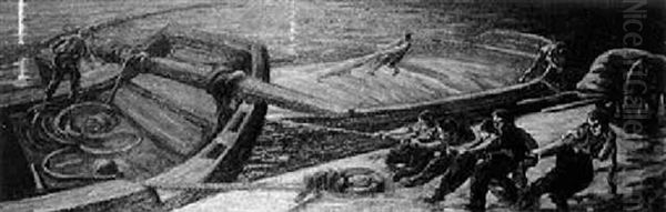 Haleurs Sur Le Rhone Oil Painting by Adrien Godien