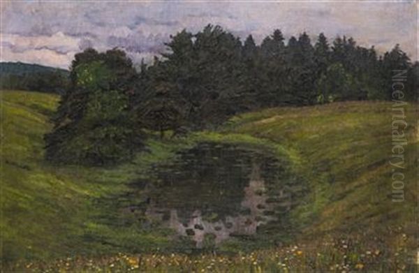 Dull Day Oil Painting by Lili Goedlova-Brandhuberova