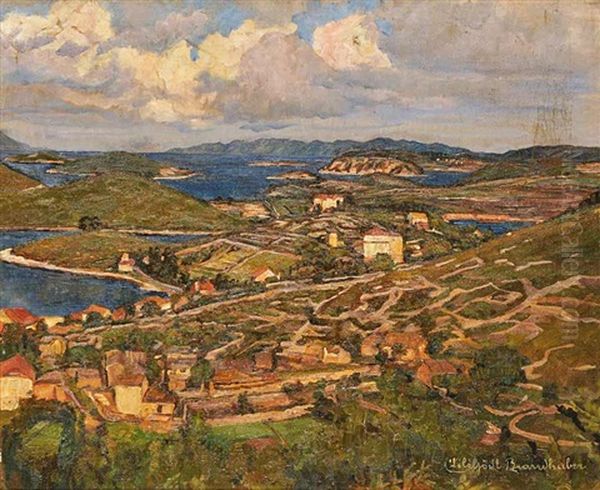 A Landscape With A Water Surface Oil Painting by Lili Goedlova-Brandhuberova