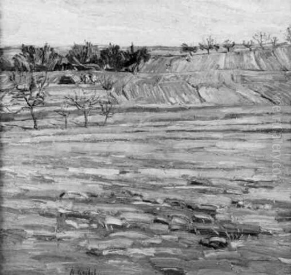 Fruhlingslandschaft Oil Painting by Hermann Goebel