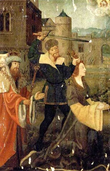 Christ And The Canaanite Woman (+ 2 Others; 3 Works, Recto-verso) Oil Painting by Hugo Van Der Goes