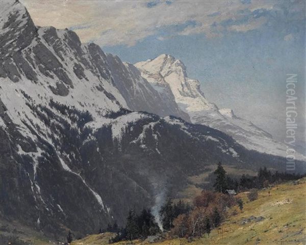 Zugspitzmassiv Oil Painting by Heinrich Gogarten