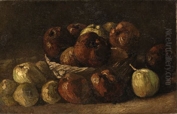 Still Life, Basket With Apples Oil Painting by Vincent Van Gogh