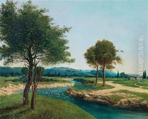 Peyzaj Oil Painting by Sadik Goektuna