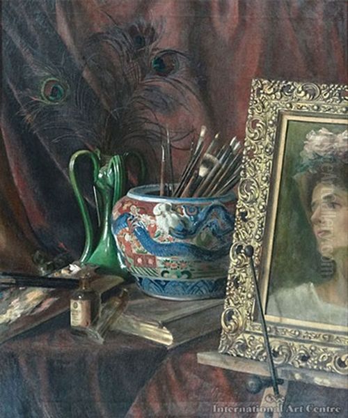 Study Of Still Life Oil Painting by Charles Frederick Goldie