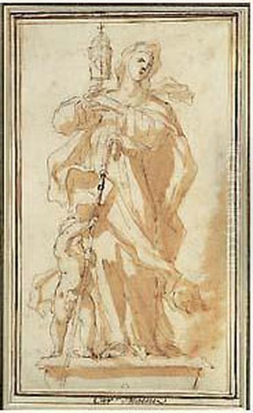 Sainte Claire Oil Painting by Giovanni Raffaelo Badaracco