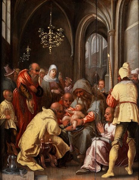 Die Beschneidung Christi, Um/ Oil Painting by Goltzius Hendrick