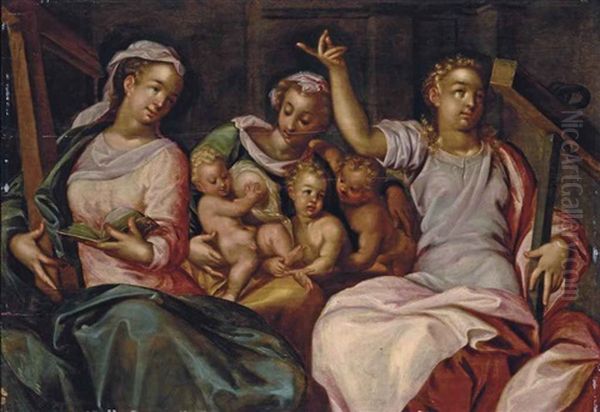 Les Vertus Theologales Oil Painting by Goltzius Hendrick