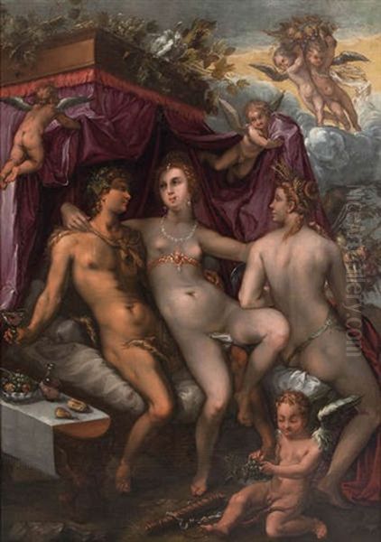 Sine Cerere Et Baccho Friget Venus Oil Painting by Goltzius Hendrick