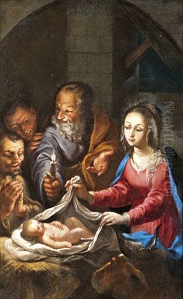 Pasztorok Imadasa Oil Painting by Goltzius Hendrick