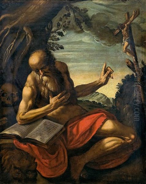 San Jeronimo Penitente Oil Painting by Goltzius Hendrick