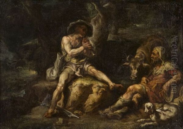 Mercure Et Argus Oil Painting by Goltzius Hendrick