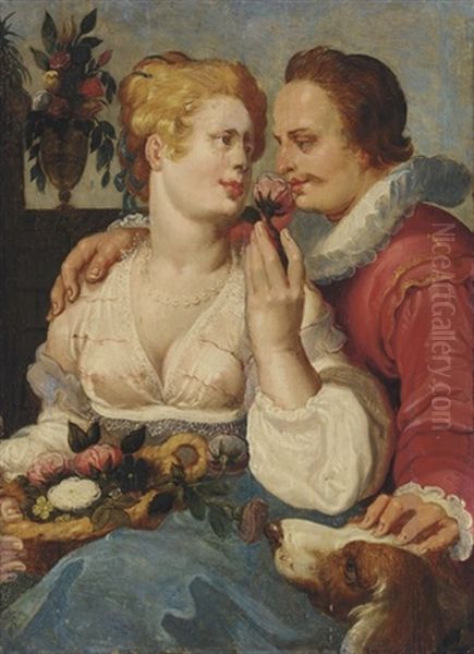 An Allegory Of The Sense Of Smell Oil Painting by Goltzius Hendrick