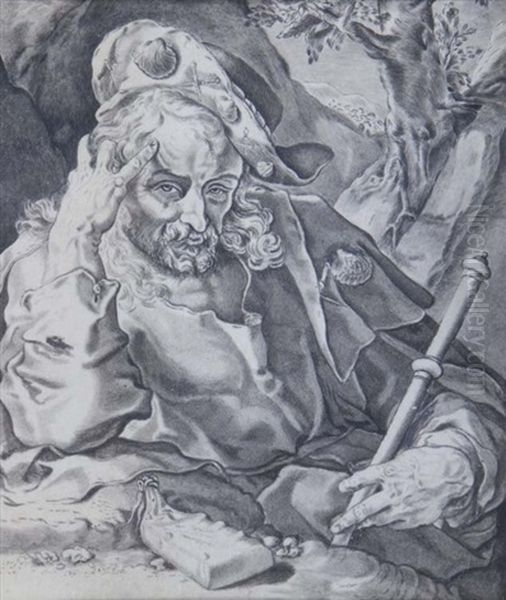 A Pilgrim Oil Painting by Goltzius Hendrick