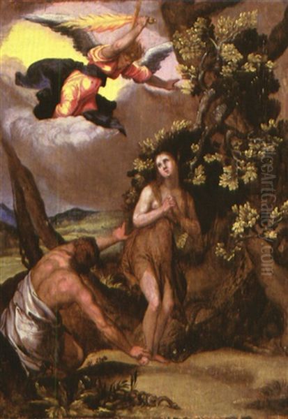 La Cacciata Di Adamo Ed Eva Oil Painting by Goltzius Hendrick