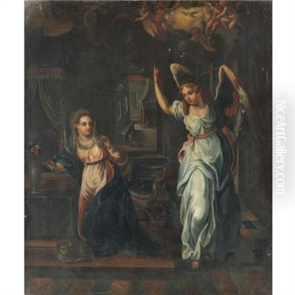 The Annunciation Oil Painting by Goltzius Hendrick