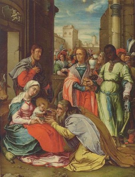 Adoration Des Rois Mages Oil Painting by Goltzius Hendrick