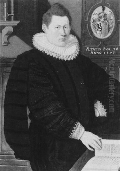 Bildnis Des Govert Tiepke Kinnema, Burgermeister Von Leeuwarden Oil Painting by Goltzius Hendrick