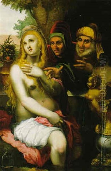 Susanna Und Die Beiden Alten Oil Painting by Goltzius Hendrick