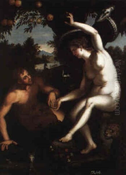 Adam Und Eva Im Paradies Oil Painting by Goltzius Hendrick