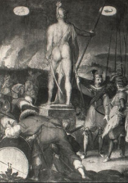 Mars Presiding Over War Oil Painting by Goltzius Hendrick