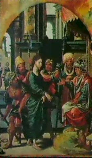 Kristus For Pilatus Oil Painting by Goltzius Hendrick