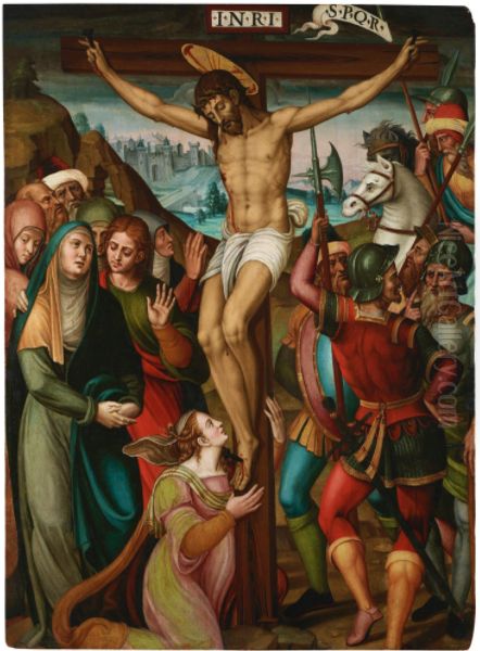 The Crucifixion Oil Painting by Martin Gomez the Elder