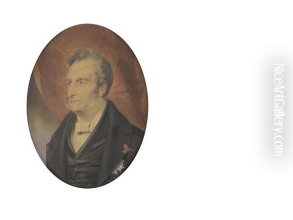 Joseph Dominique, Baron Louis (1755-1837), Wearing Black Coat And Waistcoat, Breast Star And Red Ribbon Of The Legion D'honneur, White Chemise And Tied Stock Oil Painting by Paul Gomien