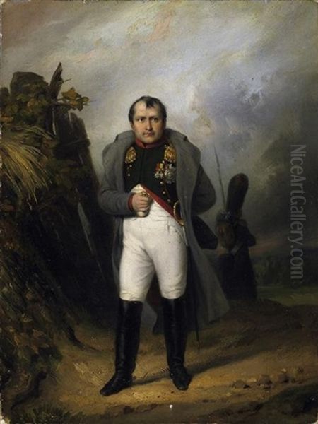 Portrat Des Napoleon Bonaparte Im Feld Oil Painting by Paul Gomien