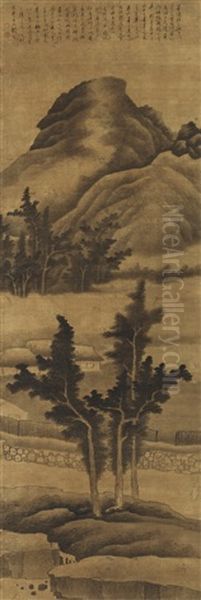 Landscape In The Style Of Dong Yuan And Juran Oil Painting by  Gong Xian